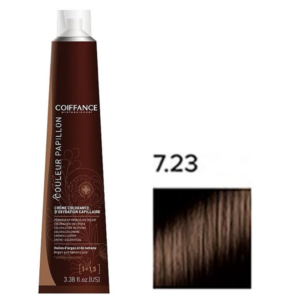 Coiffance Couleur Papillon Color Cream Стойкая крем-краска для волос 7.23 радужный золотистый блонд 100мл