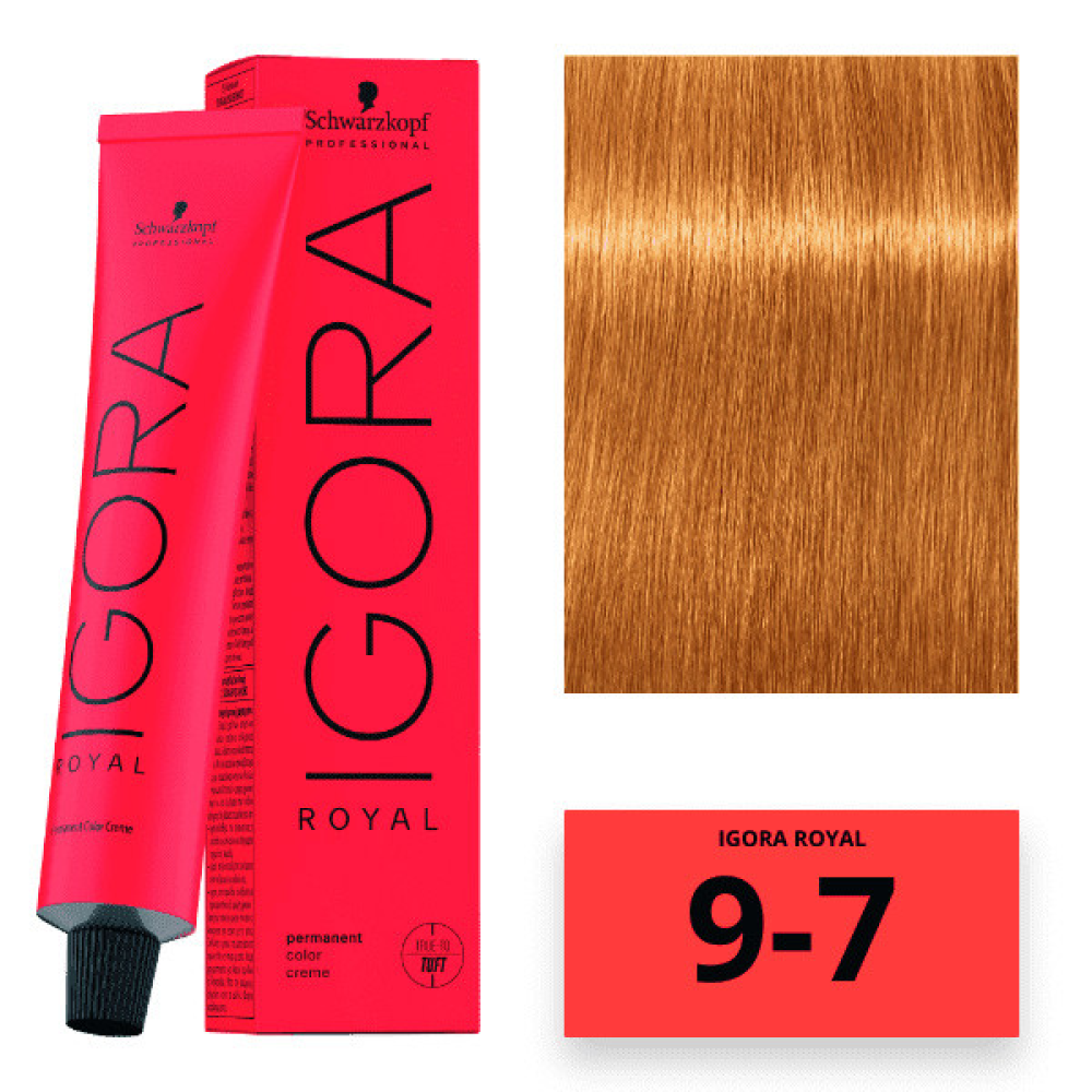 Schwarzkopf Igora Royal Color Перманентна крем-фарба для волосся_9-7 екстрасвітлий блондин мідний 60 мл