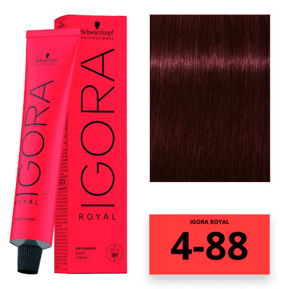 Schwarzkopf Igora Royal Color Перманентная крем-краска для волос 4-88 средне-коричневый красный экстра 60мл