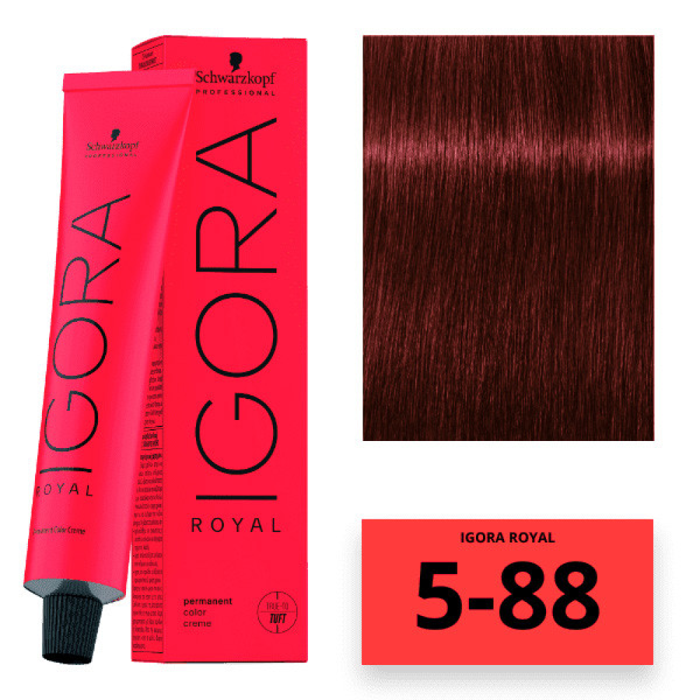 Schwarzkopf Igora Royal Color Перманентная крем-краска для волос 5-88 светло-коричневый красный экстра 60мл