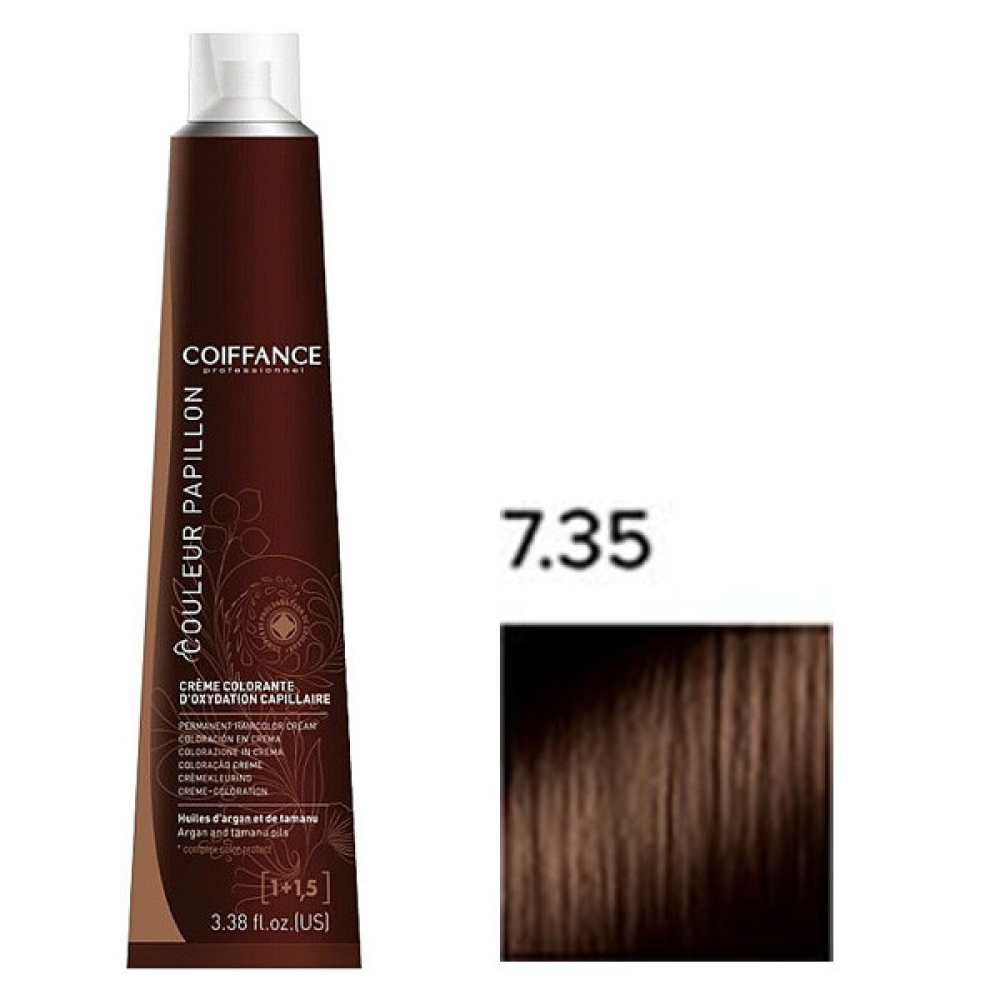 Coiffance Couleur Papillon Color Cream Стійка крем-фарба для волосся_7.35 золотисто-магагоновий блонд 100 мл