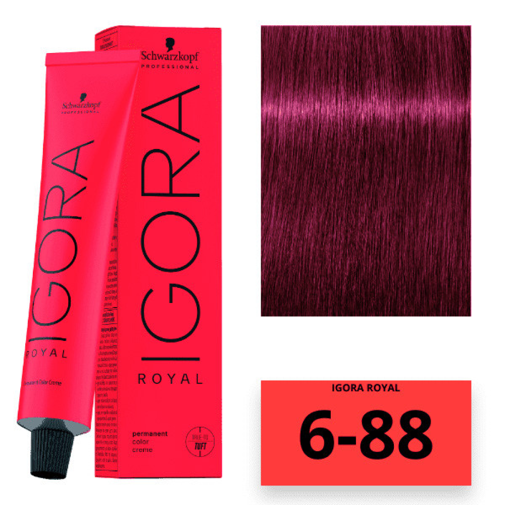 Schwarzkopf Igora Royal Color Перманентна крем-фарба для волосся_6-88 темно-русявий червоний екстра 60 мл