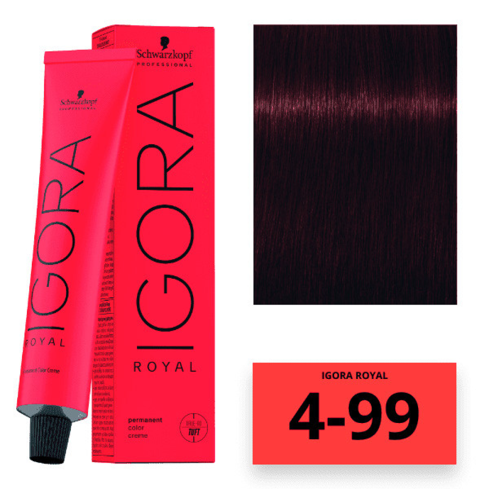 Schwarzkopf Igora Royal Color Перманентна крем-фарба для волосся_4-99 середньо-коричневий фіолетовий екстра 60 мл