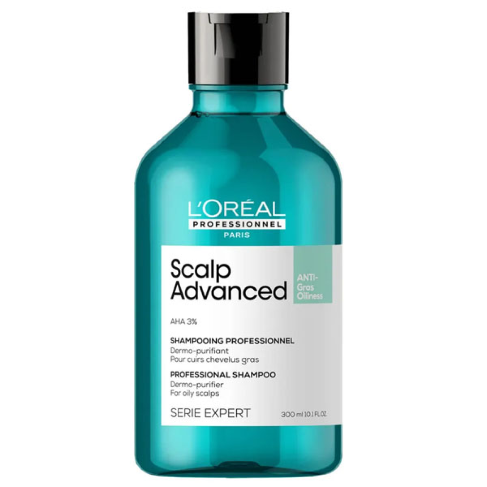 L'Oreal  Scalp Advanced Anti-Gras Oiliness Shampoo_Шампунь очищающий для жирных волос 300мл