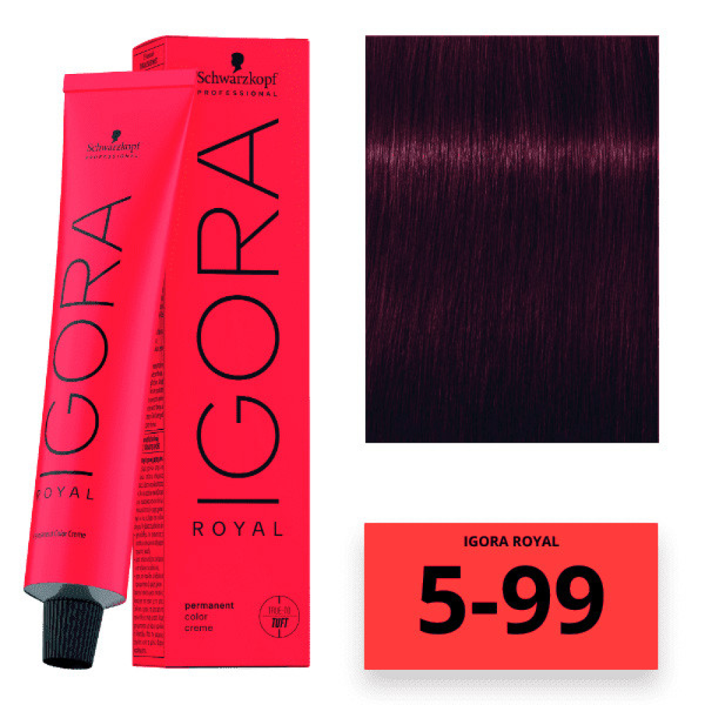 Schwarzkopf Igora Royal Color Перманентна крем-фарба для волосся_5-99 світло-коричневий фіолетовий екстра 60 мл