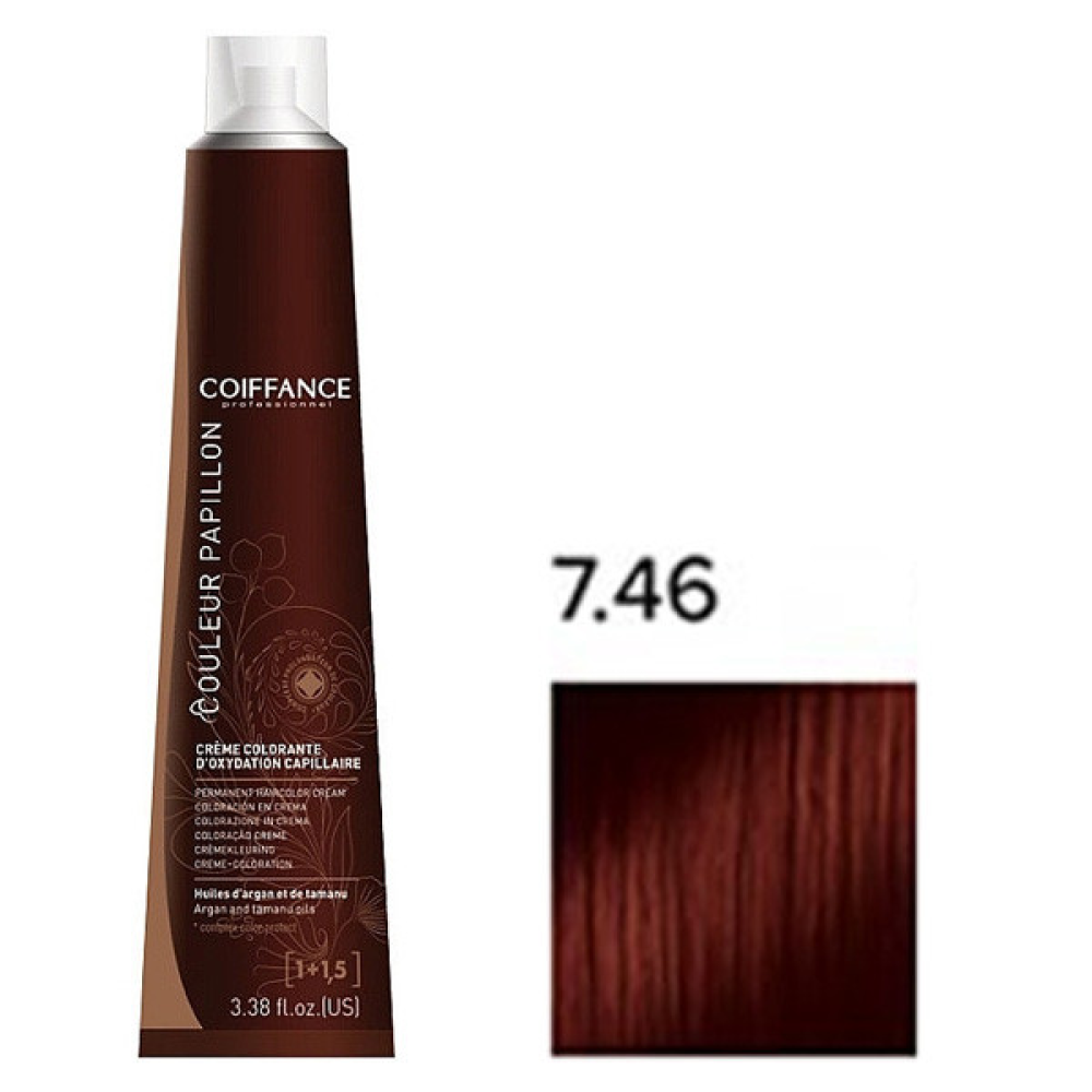 Coiffance Couleur Papillon Color Cream Стойкая крем-краска для волос 7.46 медно-красный блонд 100мл