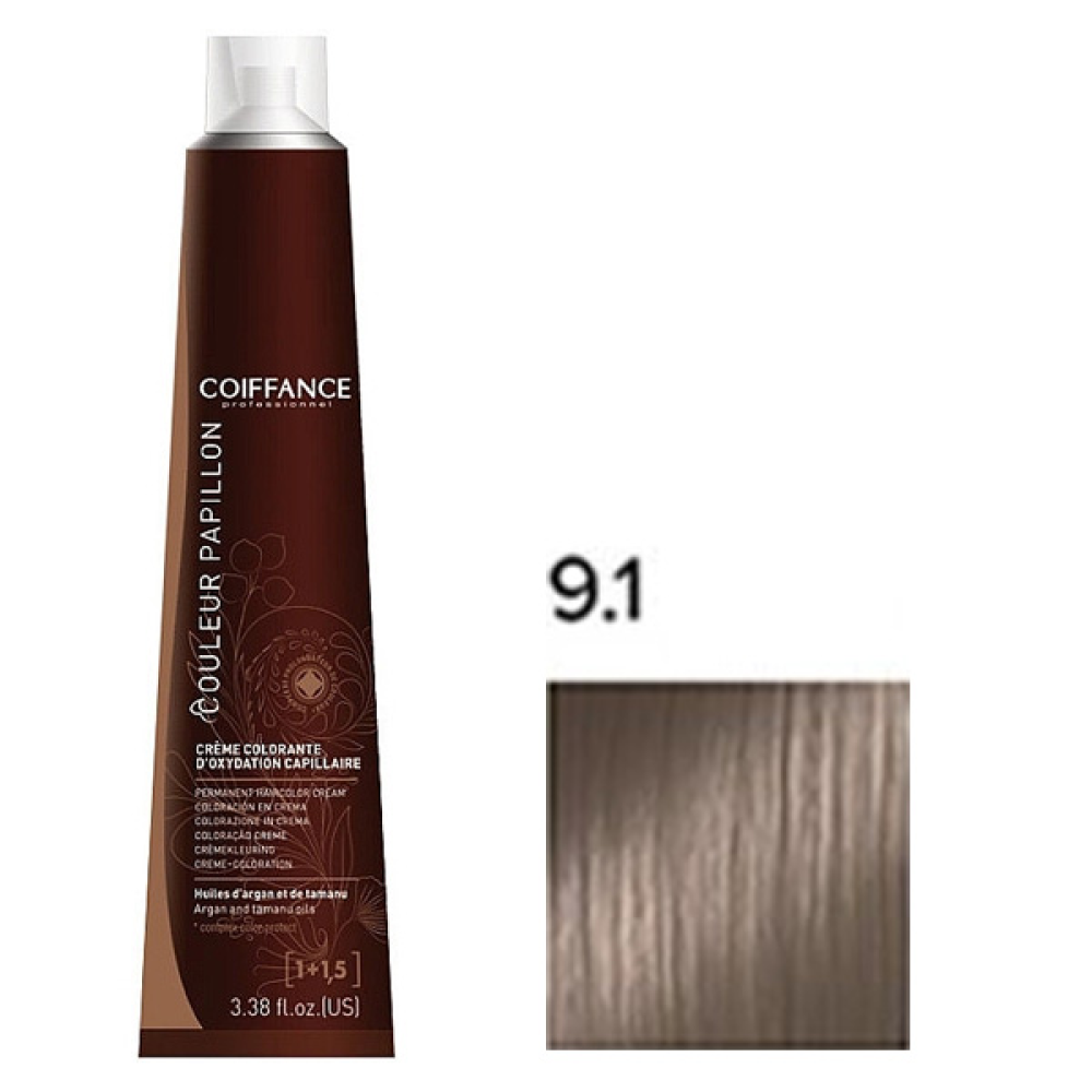 Coiffance Couleur Papillon Стійка крем-фарба для волосся_9.1 попелястий дуже світлий блонд 100мл