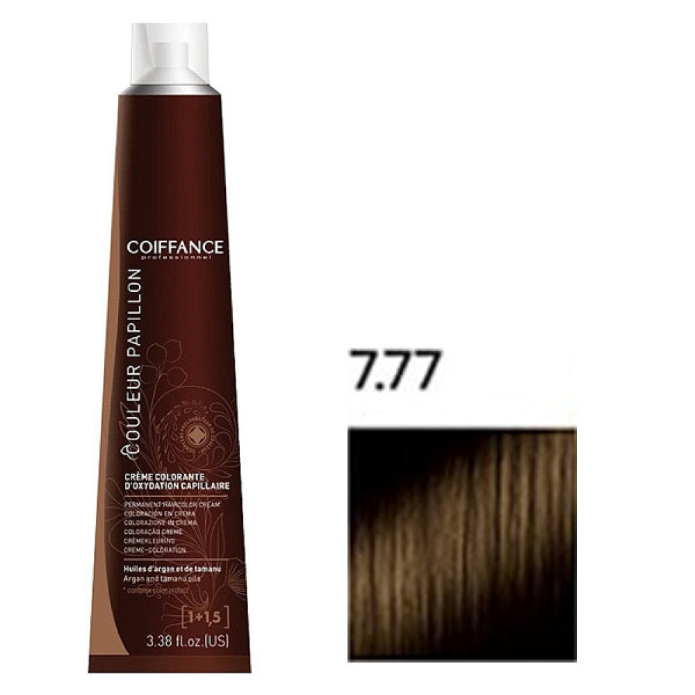 Coiffance Couleur Papillon Color Cream Стойкая крем-краска для волос 7.77 темно-коричневый блонд 100 мл