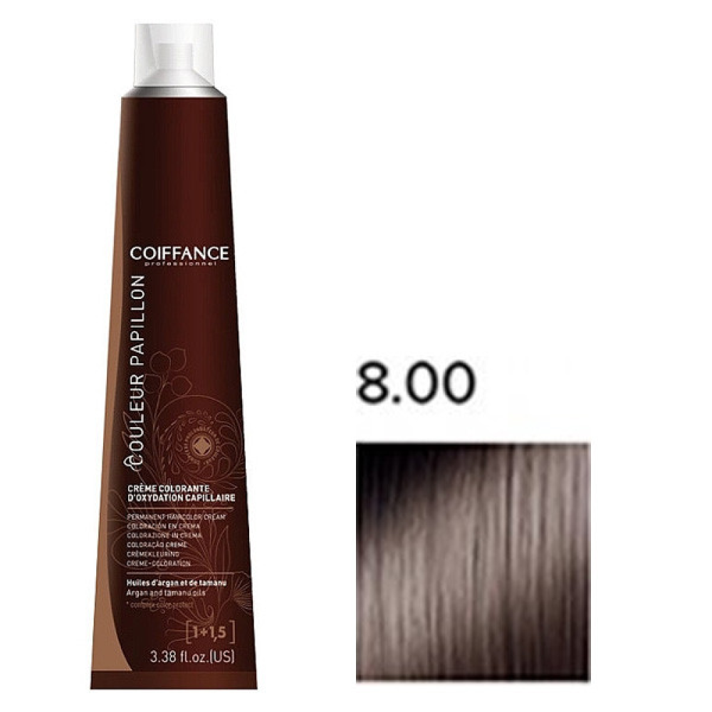 Coiffance Couleur Papillon Color Cream Стійка крем-фарба для волосся_8.00 ультра-натуральний світлий блонд