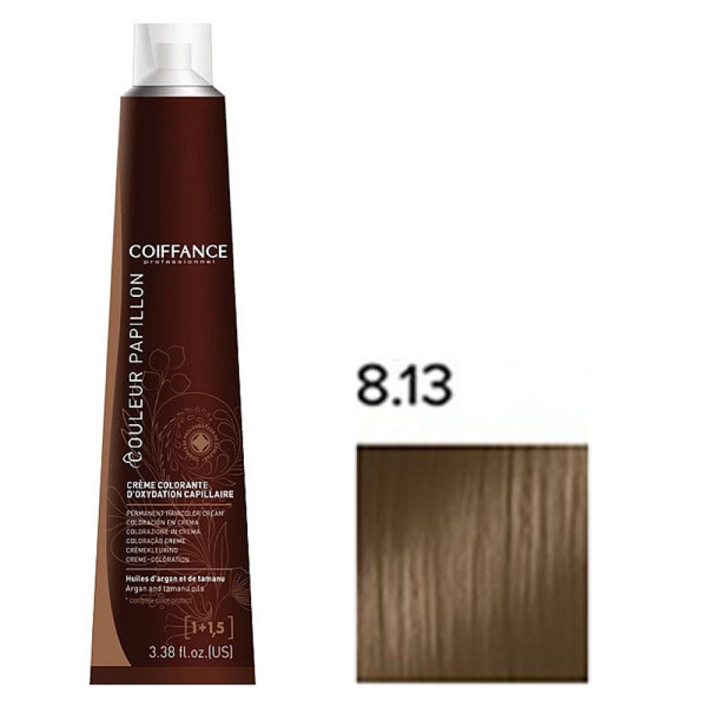 Coiffance Couleur Papillon Color Cream Стійка крем-фарба для волосся_8.13 золотисто-пелястий світлий блонд