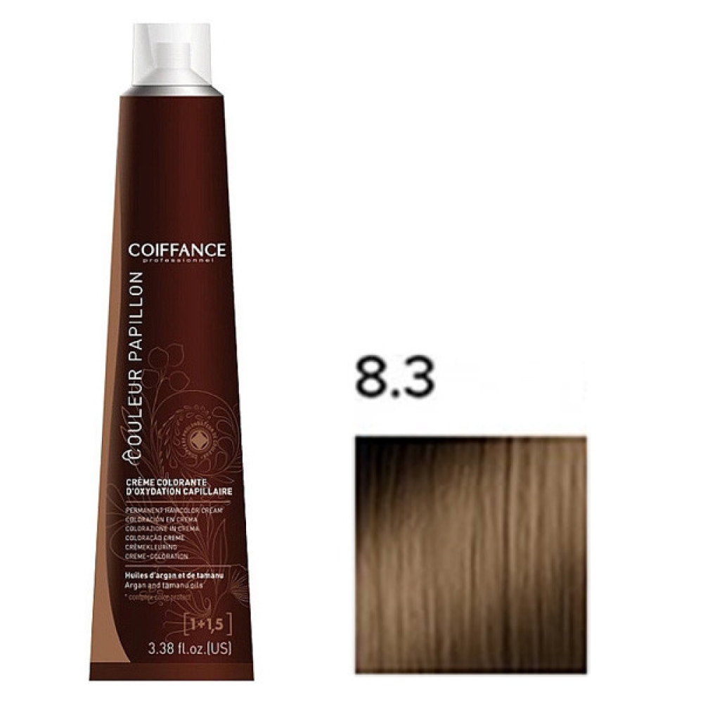 Coiffance Couleur Papillon Color Cream Стійка крем-фарба для волосся_8.3 золотистий світлий блонд 100 мл