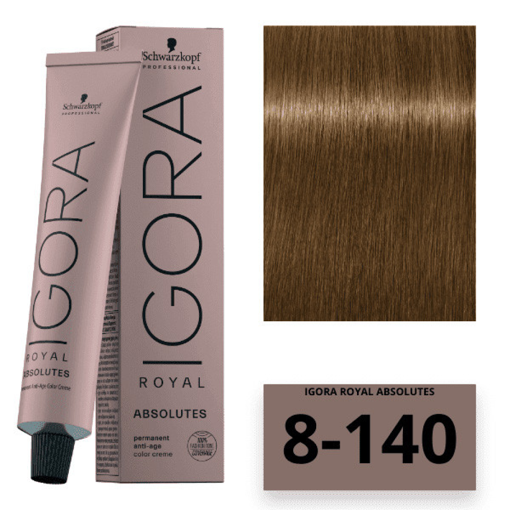 Schwarzkopf Igora Royal Absolutes Стійка крем-фарба_8-140 світло-русявий сандре бежевий 60 мл