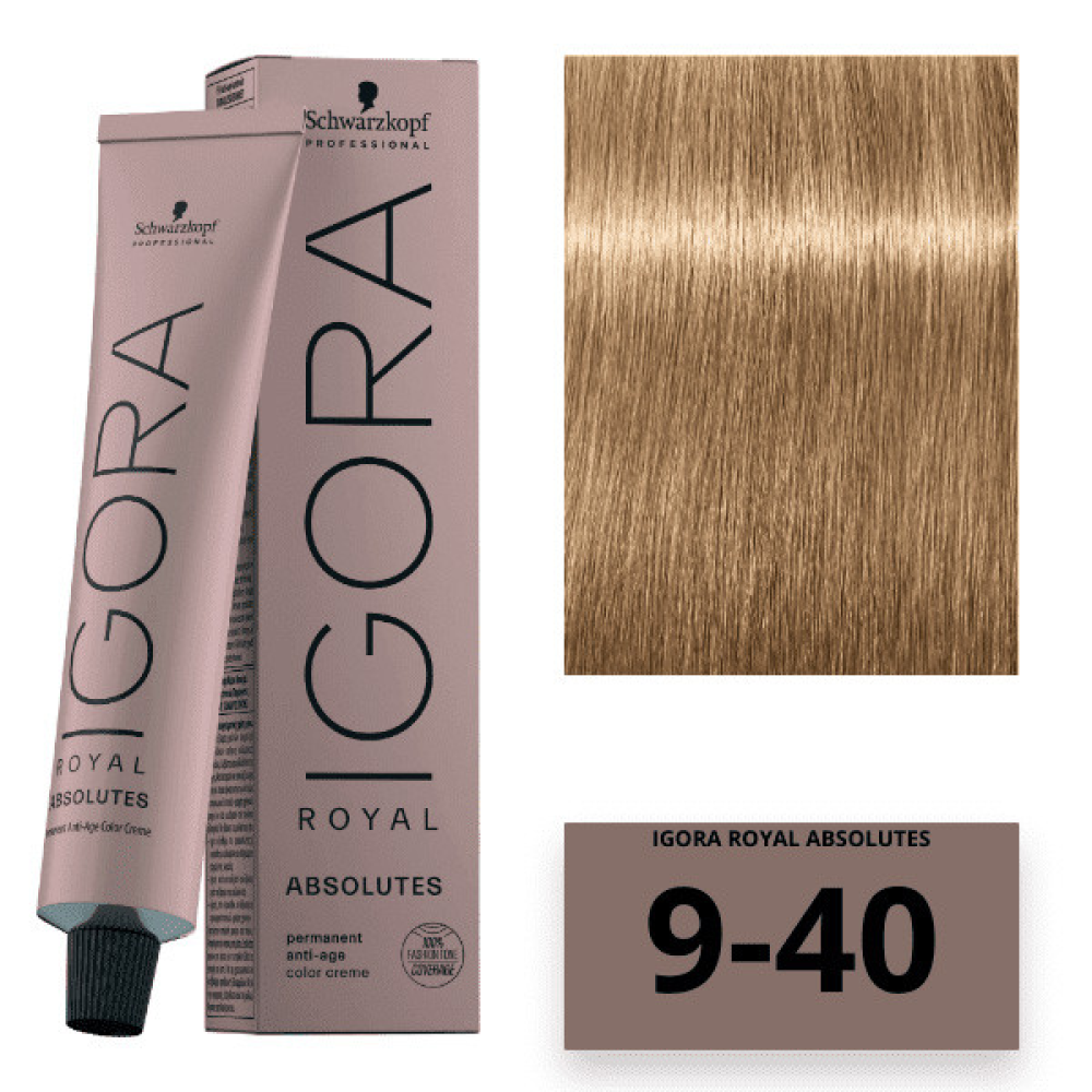 Schwarzkopf Igora Royal Absolutes Стійка крем-фарба_9-40 екстрасвітлий блондин бежевий натуральний 60 мл