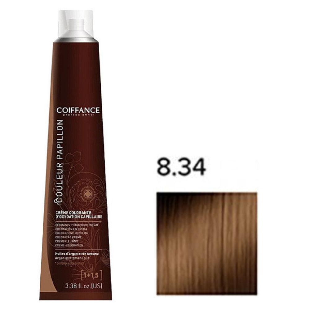 Coiffance Couleur Papillon Color Cream Стійка крем-фарба для волосся_8.34 золотисто-мідний світлий блонд 100 мл