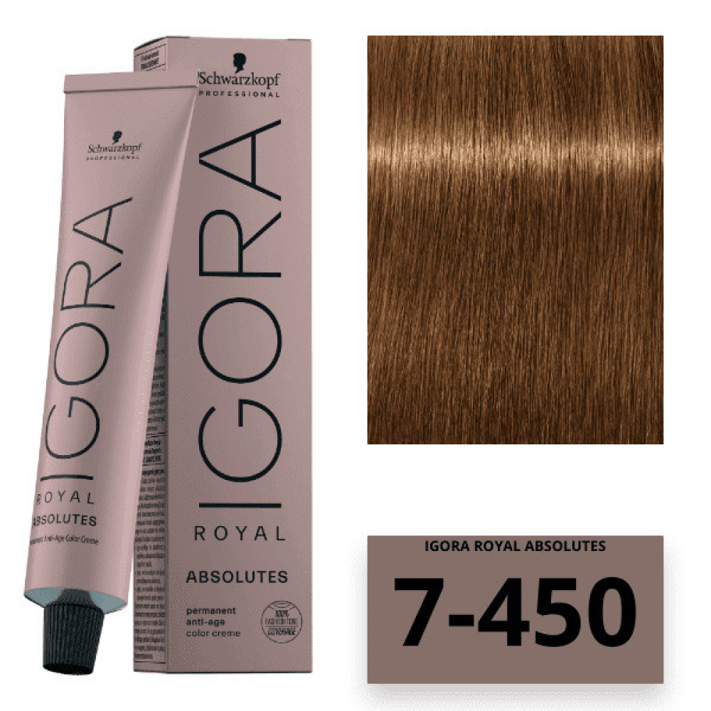 Schwarzkopf Igora Royal Absolutes Стійка крем-фарба_7-450 середньо-русявий бежевий золотистий 60 мл