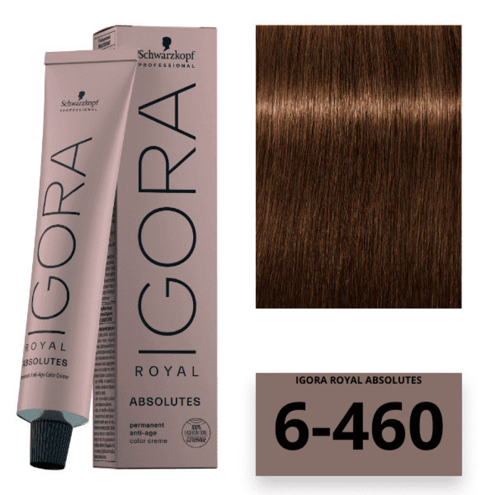 Schwarzkopf Igora Royal Absolutes Стойкая крем-краска 6-460 темно-русый бежевый шоколадный 60мл