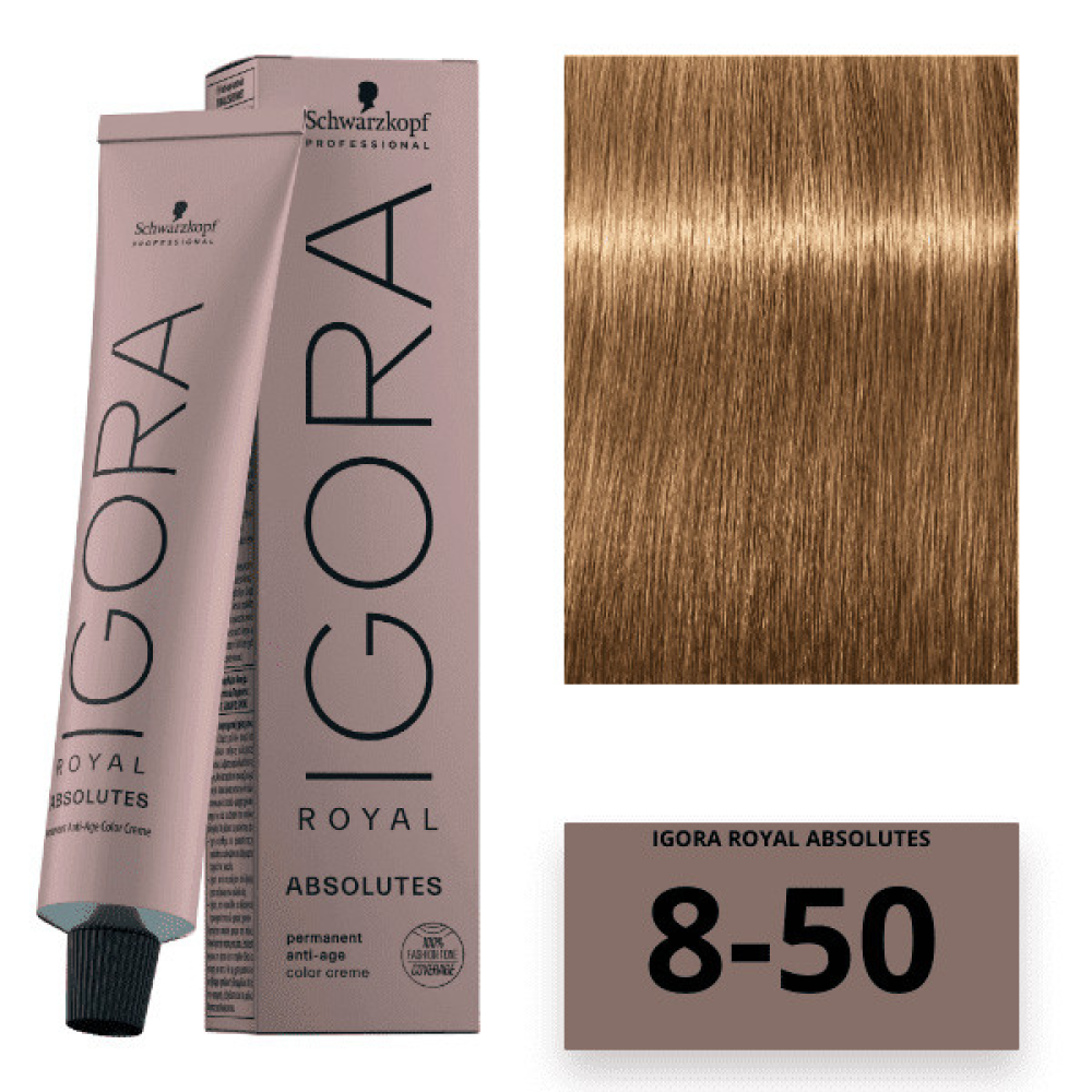 Schwarzkopf Igora Royal Absolutes Стійка крем-фарба_8-50 світло-русявий золотистий натуральний 60 мл