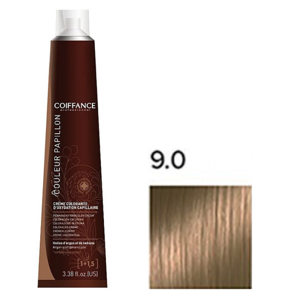 Coiffance Couleur Papillon Color Cream Стійка крем-фарба для волосся_9.0 дуже світлий блонд 100 мл