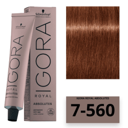 Schwarzkopf Igora Royal Absolutes Стійка крем-фарба_7-560 середньо-русявий золотисто-шоколадний 60 мл