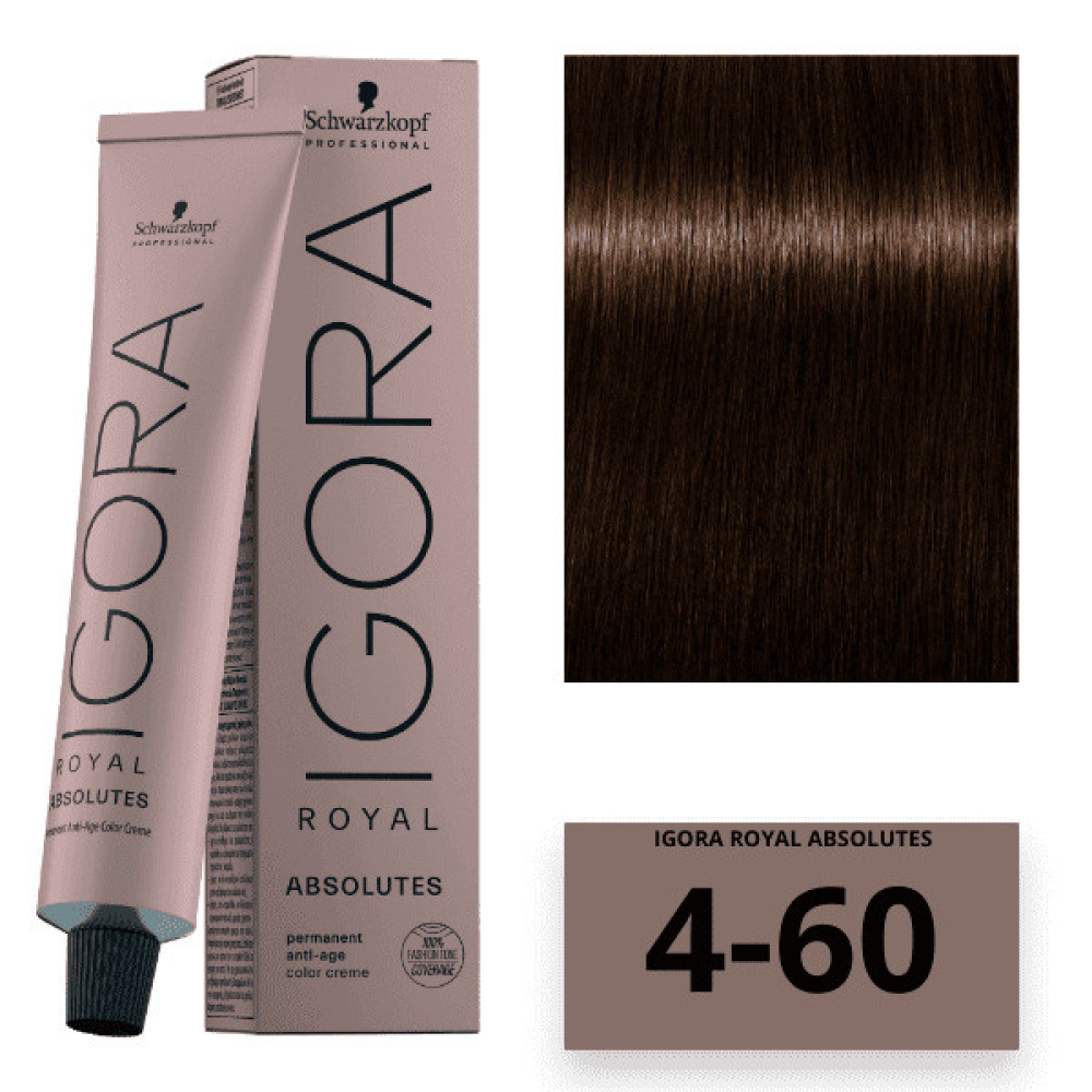 Schwarzkopf Igora Royal Absolutes Стойкая крем-краска 4-60 средне-коричневый шоколадный натуральный 60мл