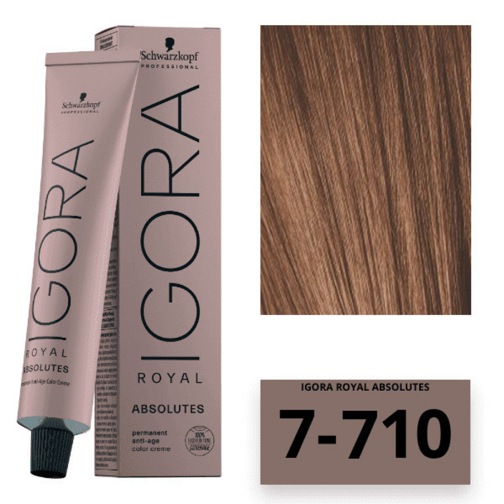 Schwarzkopf Igora Royal Absolutes Стойкая крем-краска 7-710 средне-русый медный сандрэ 60мл