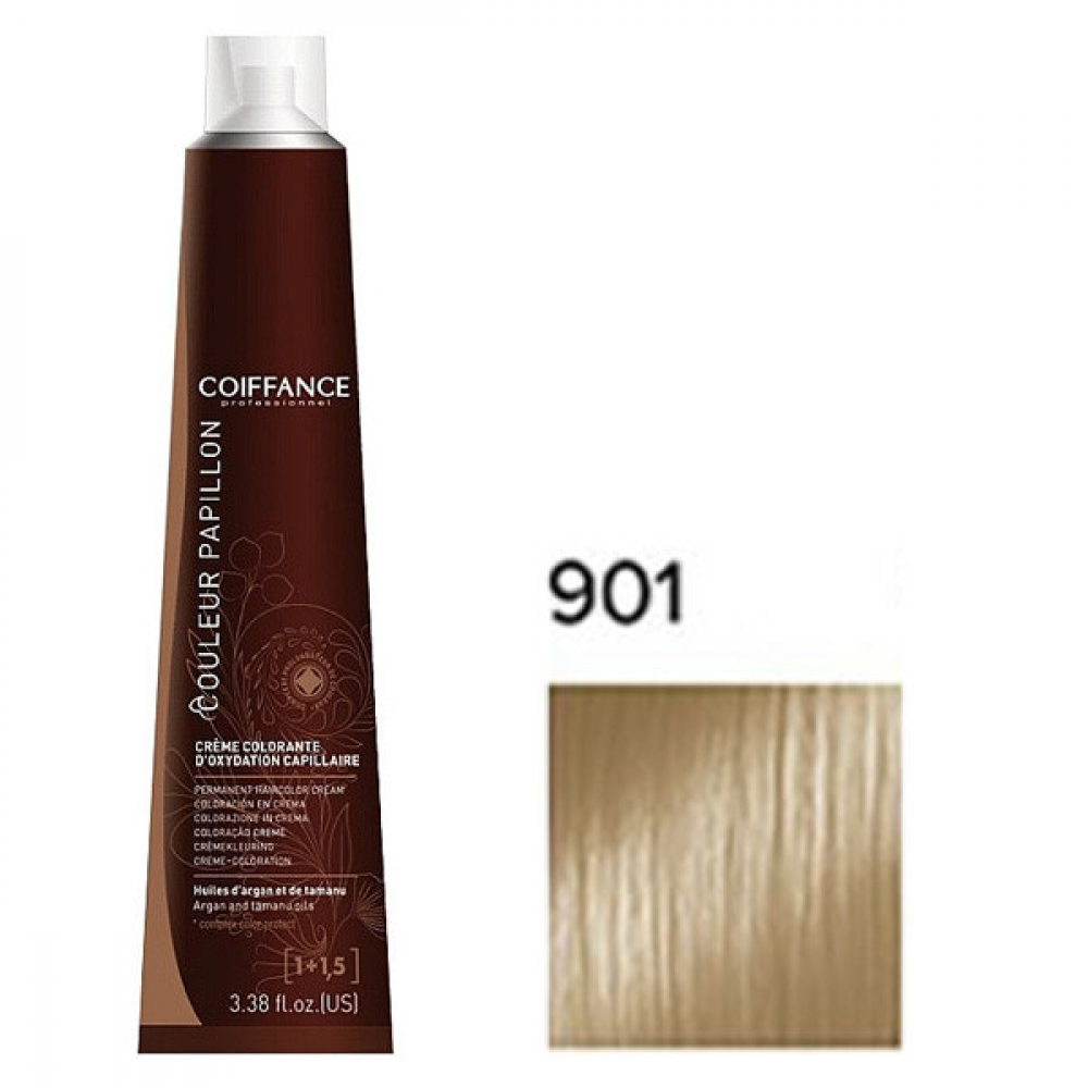 Coiffance Couleur Papillon Color Cream Стойкая крем-краска для волос 901 пепельный натуральный блонд 100мл