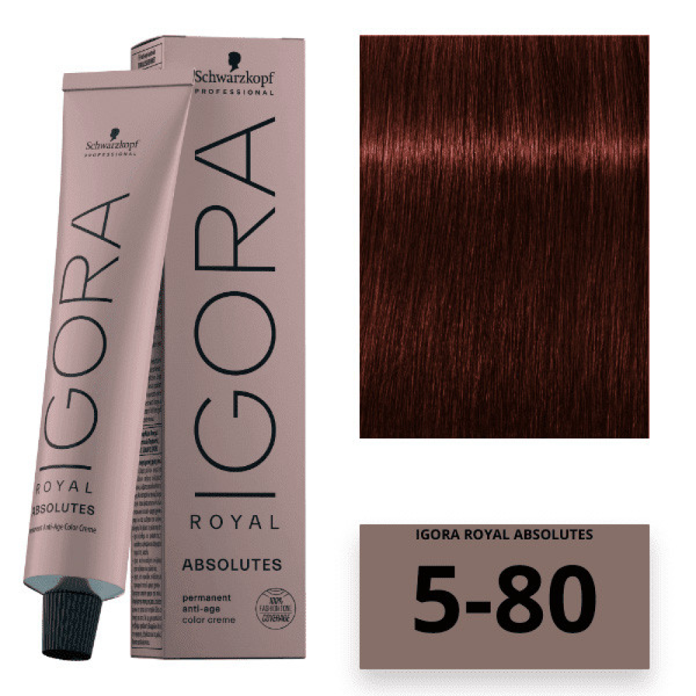 Schwarzkopf Igora Royal Absolutes Стойкая крем-краска 5-80 светло-коричневый красный натуральный 60мл