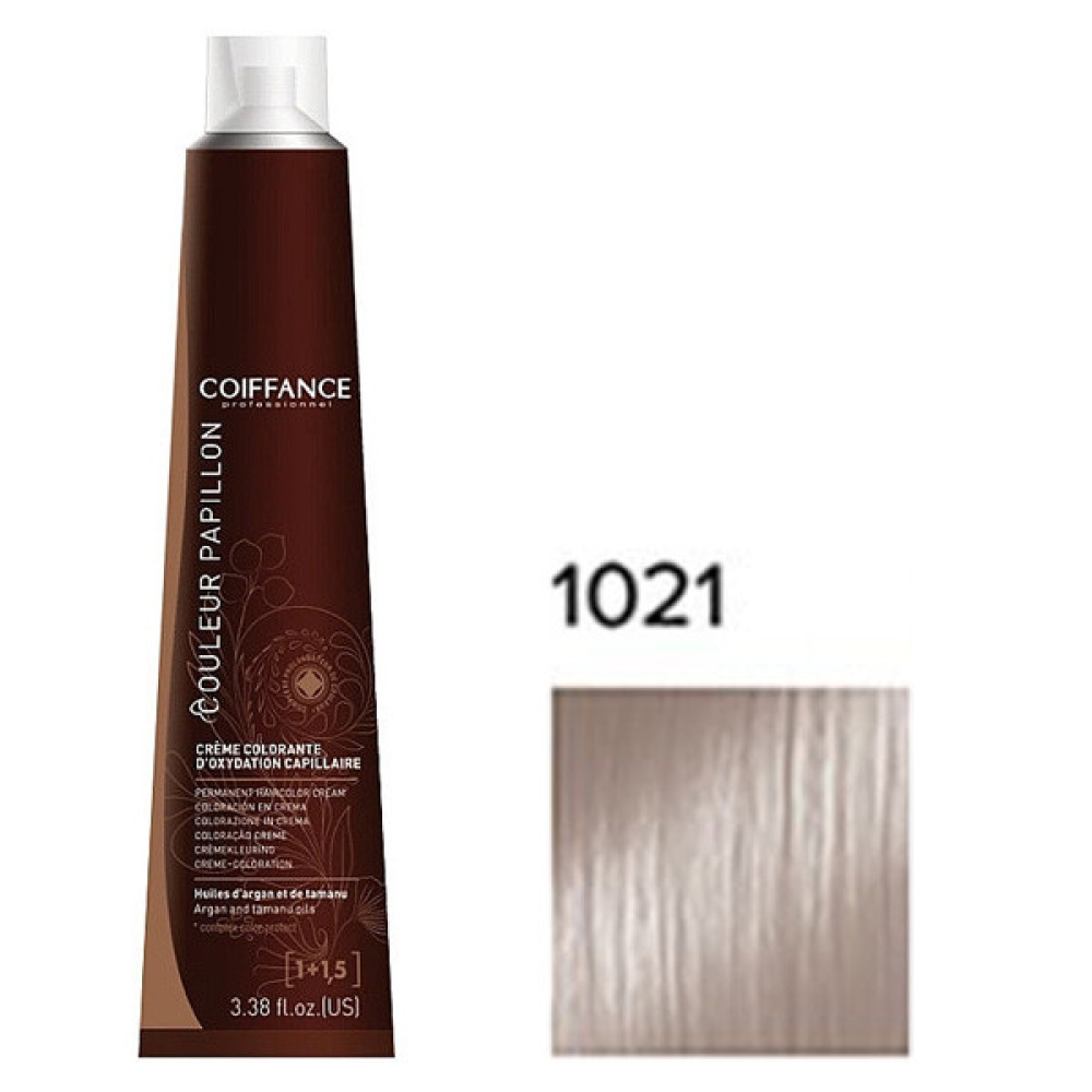 Coiffance Couleur Papillon Color Cream Стойкая крем-краска для волос 1021 радужно-пепельный натуральный блонд