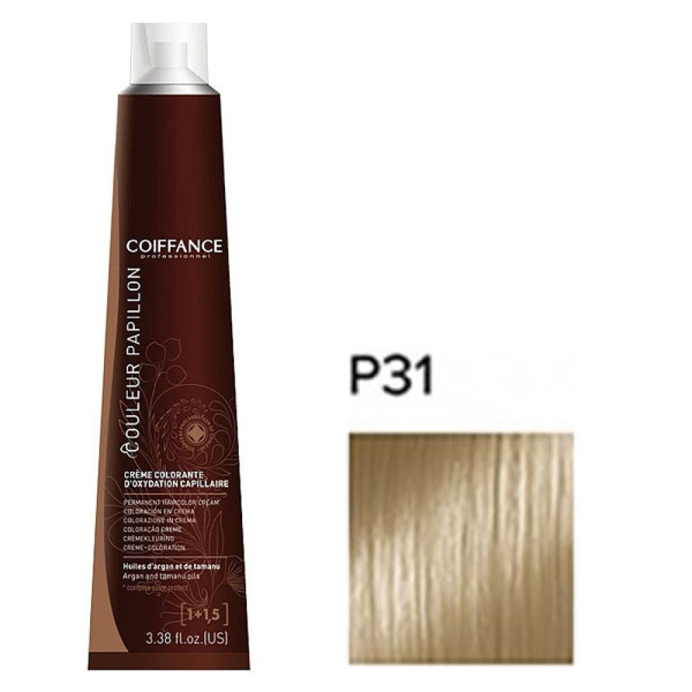 Coiffance Couleur Papillon Color Cream Стойкая крем-краска для волос P31 золотисто-пепельный ультратонер 100мл