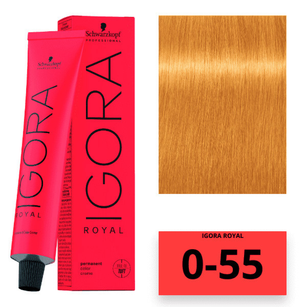 Schwarzkopf Igora Royal Color Перманентна крем-фарба для волосся_0-55 золотистий концентрат 60 мл