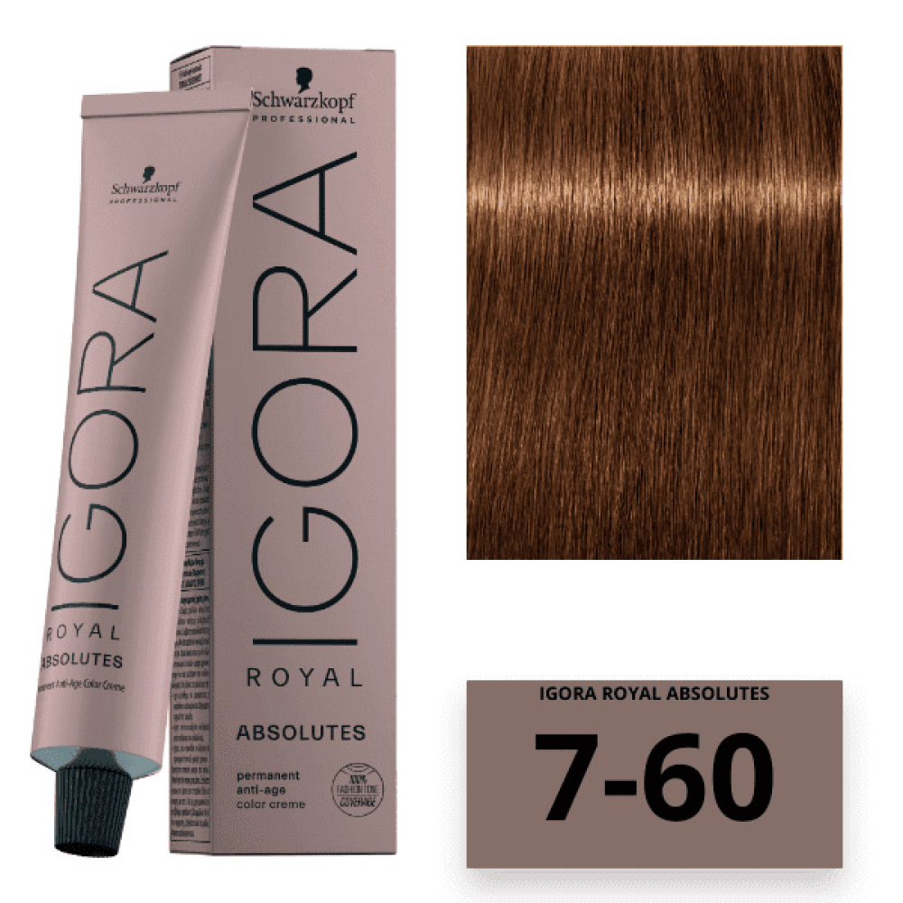 Schwarzkopf Igora Royal Absolutes Стойкая крем-краска_7-60 средне-русый шоколадный натуральный 60мл