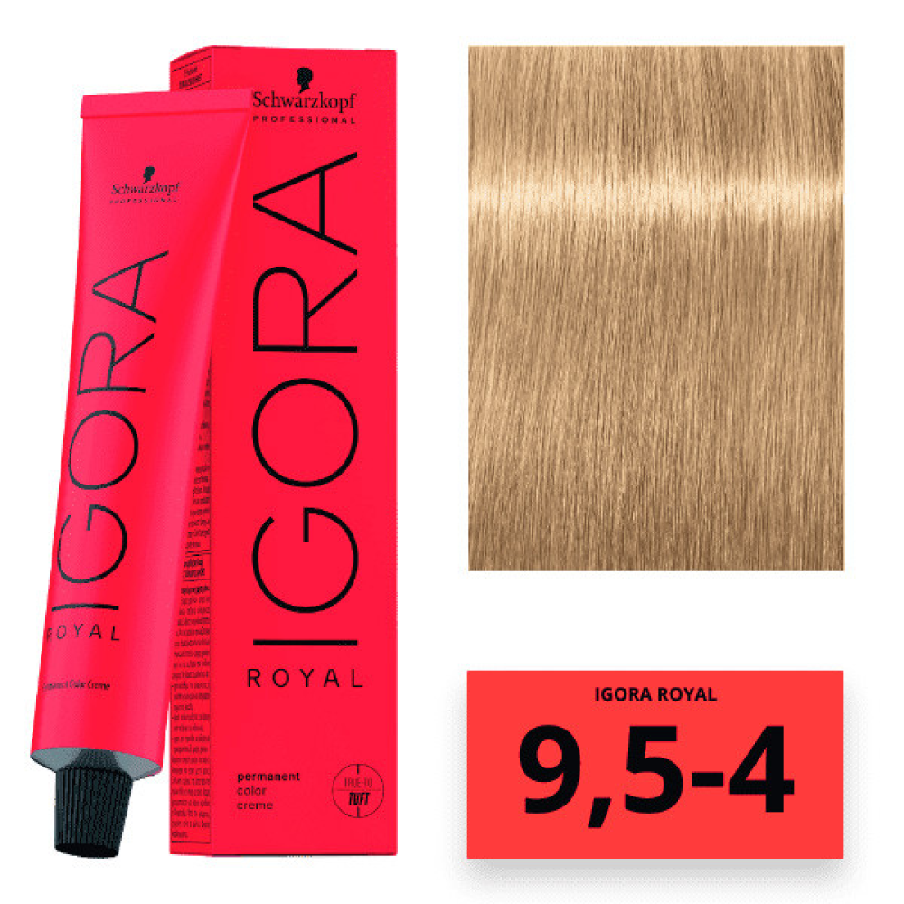 Schwarzkopf Igora Royal Color Перманентна крем-фарба для волосся_9,5-4 пастельний блондин бежевий 60 мл