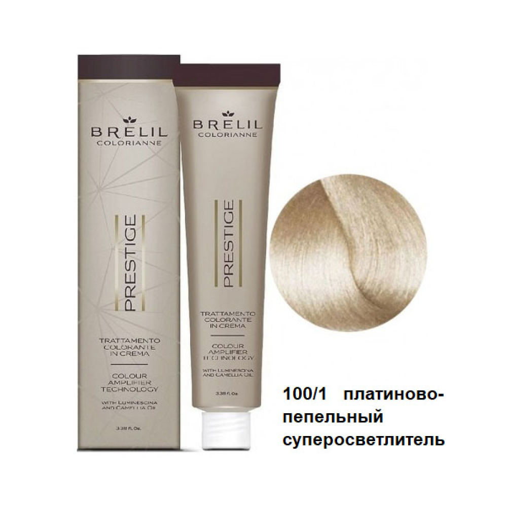 Brelil Colorianne Prestige Стойкая крем-краска для волос_100-1 платиново-пепельный суперосветлитель 100мл