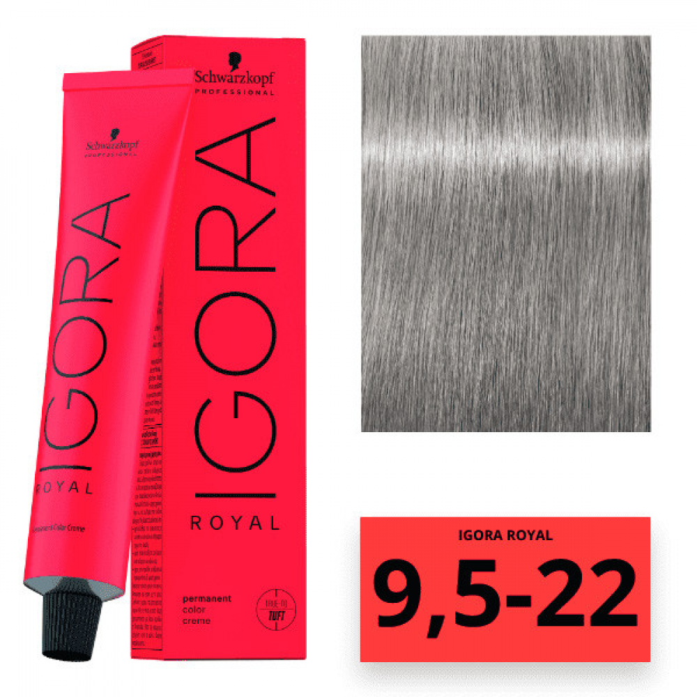 Schwarzkopf Igora Royal Color Перманентна крем-фарба для волосся_9,5-22 пастельний блондин екстрапечивний