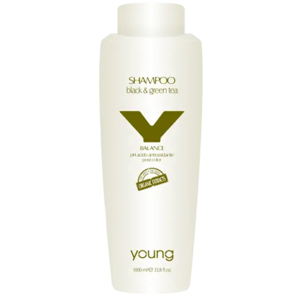 Young Shampoo Black & Green Tea_Кислотний шампунь Post Color 1000 мл