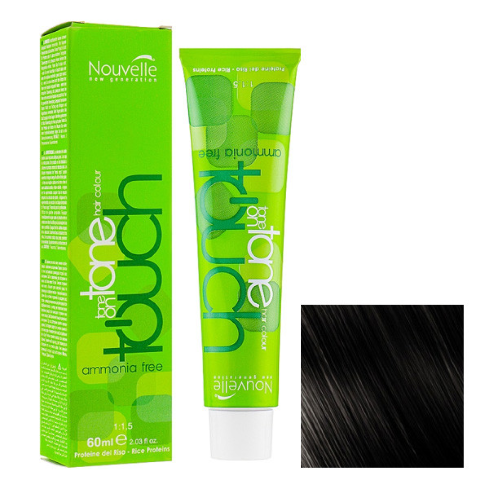 Nouvelle Touch Hair Color Краска безаммиачная для волос 1 черный 60мл