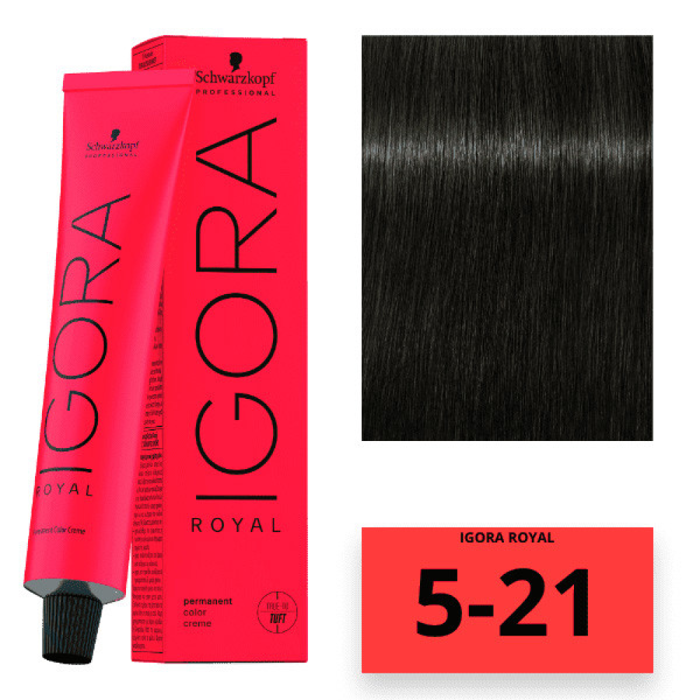 Schwarzkopf Igora Royal Color Перманентна крем-фарба для волосся_5-21 світлий коричневий попелястийандре 60 мл