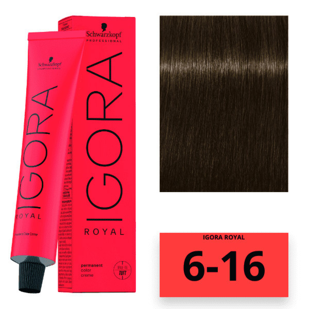 Schwarzkopf Igora Royal Color Перманентна крем-фарба для волосся_6-16 темно-русявийандре шоколадний 60 мл