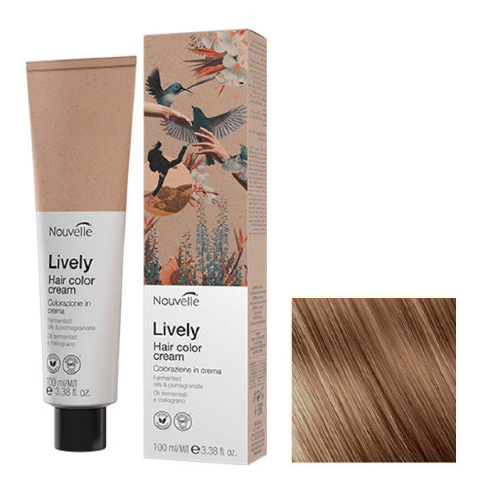 Nouvelle Lively Hair Color Стійка фарба для волосся без аміаку_8.3 золотистий світлий блонд 100 мл