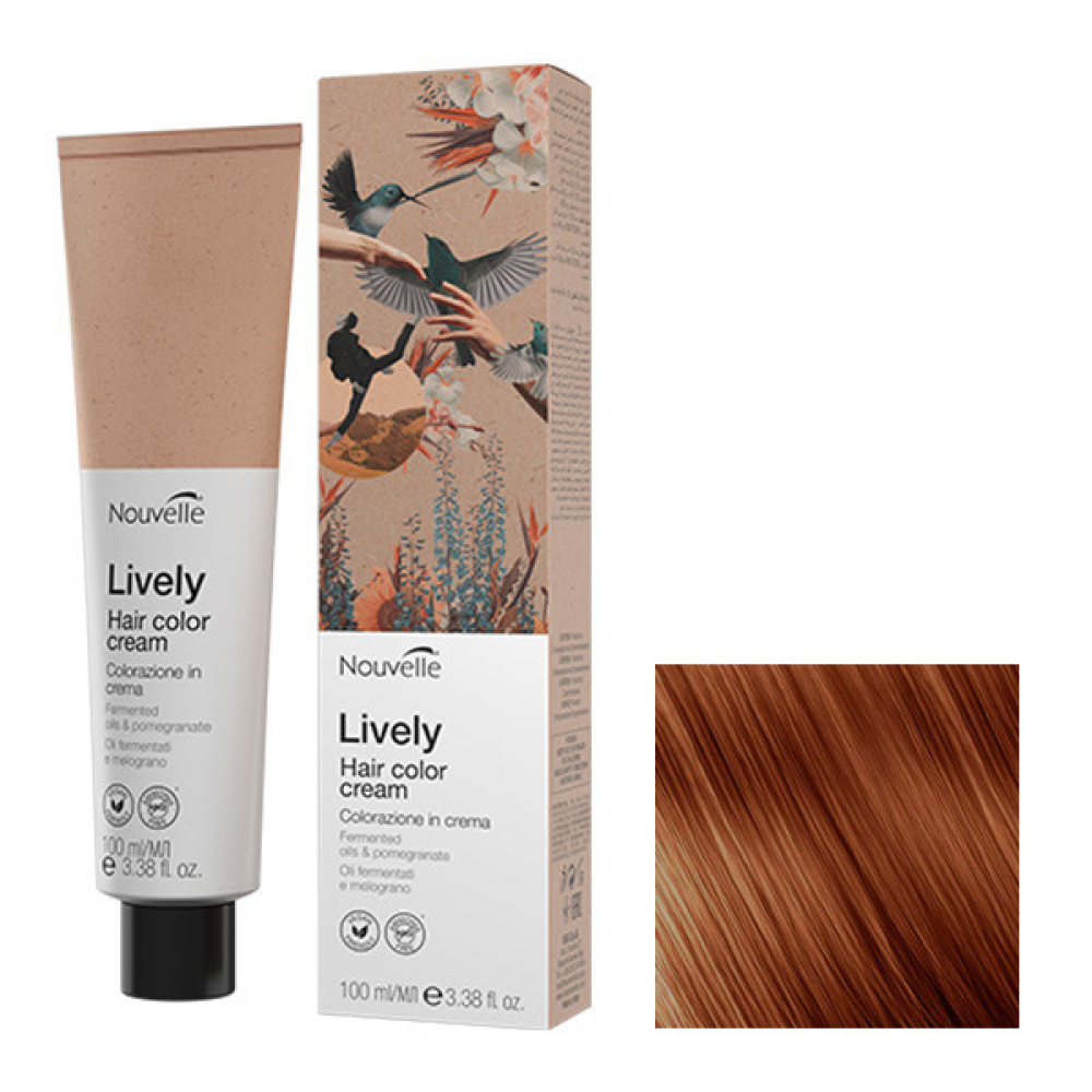 Nouvelle Lively Hair Color Стійка фарба для волосся без аміаку_7.4 мідний блонд 100 мл