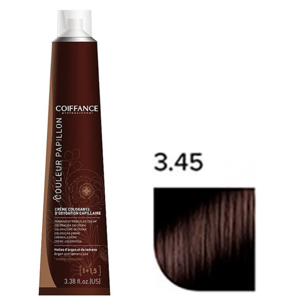 Coiffance Couleur Papillon Color Cream Стійка крем-фарба для волосся_3.45 червоно-мідний темно-коричневий 100 мл