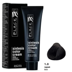 Black Sintesis Color Creme Перманентная крем-краска для волос_1.0 черный 100мл