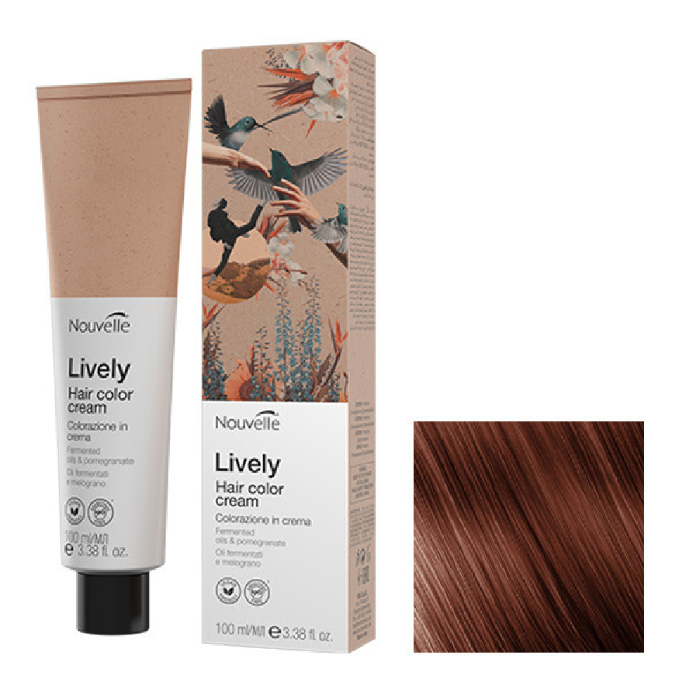 Nouvelle Lively Hair Color Стойка краска для волос без аммиака 6.7 коричневый темный блонд 100мл