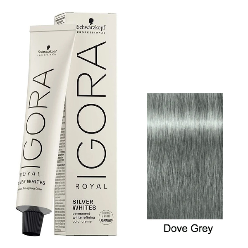 Schwarzkopf Igora Royal Absolutes Silverwhite Стійка крем-фарба для натурального сивого волосся_Dove Grey 60м