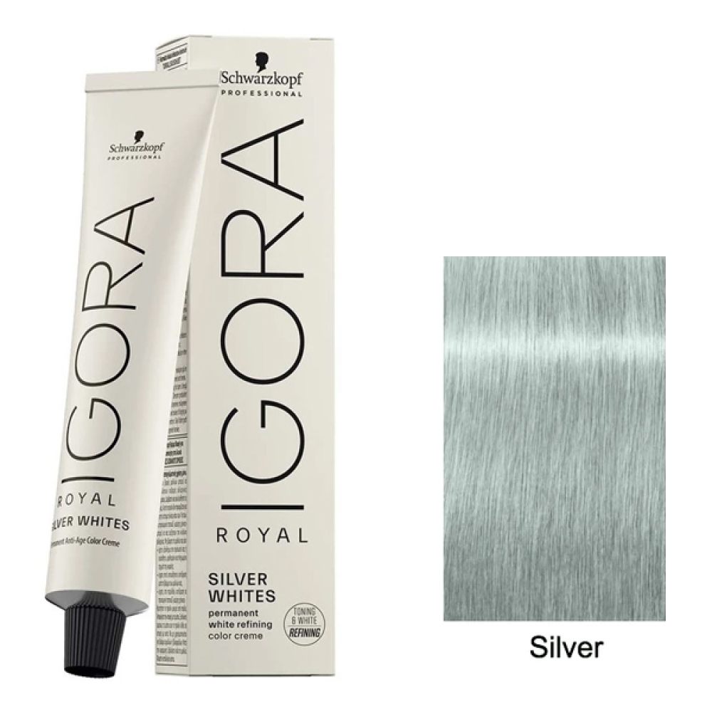 Schwarzkopf Igora Royal Absolutes Silverwhite Стійка крем-фарба для натурального сивого волосся_Silver 60мл