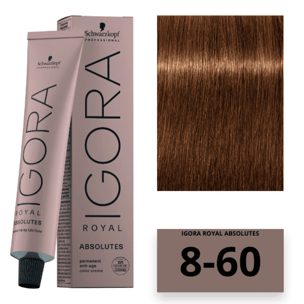 Schwarzkopf Igora Royal Absolutes Стойкая крем-краска_8-60 светло-русый шоколадный натуральный 60мл