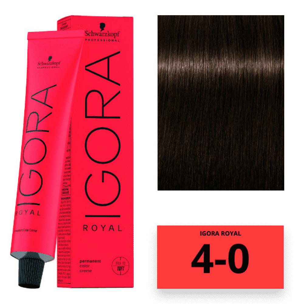 Schwarzkopf Igora Royal Color Перманентна крем-фарба для волосся_4-0 середньо-коричневий натуральний 60 мл