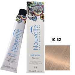 Nouvelle Hair Color Стійка крем-фарба для волосся_10.62 платиновий блонд рожево-перлинний 100мл
