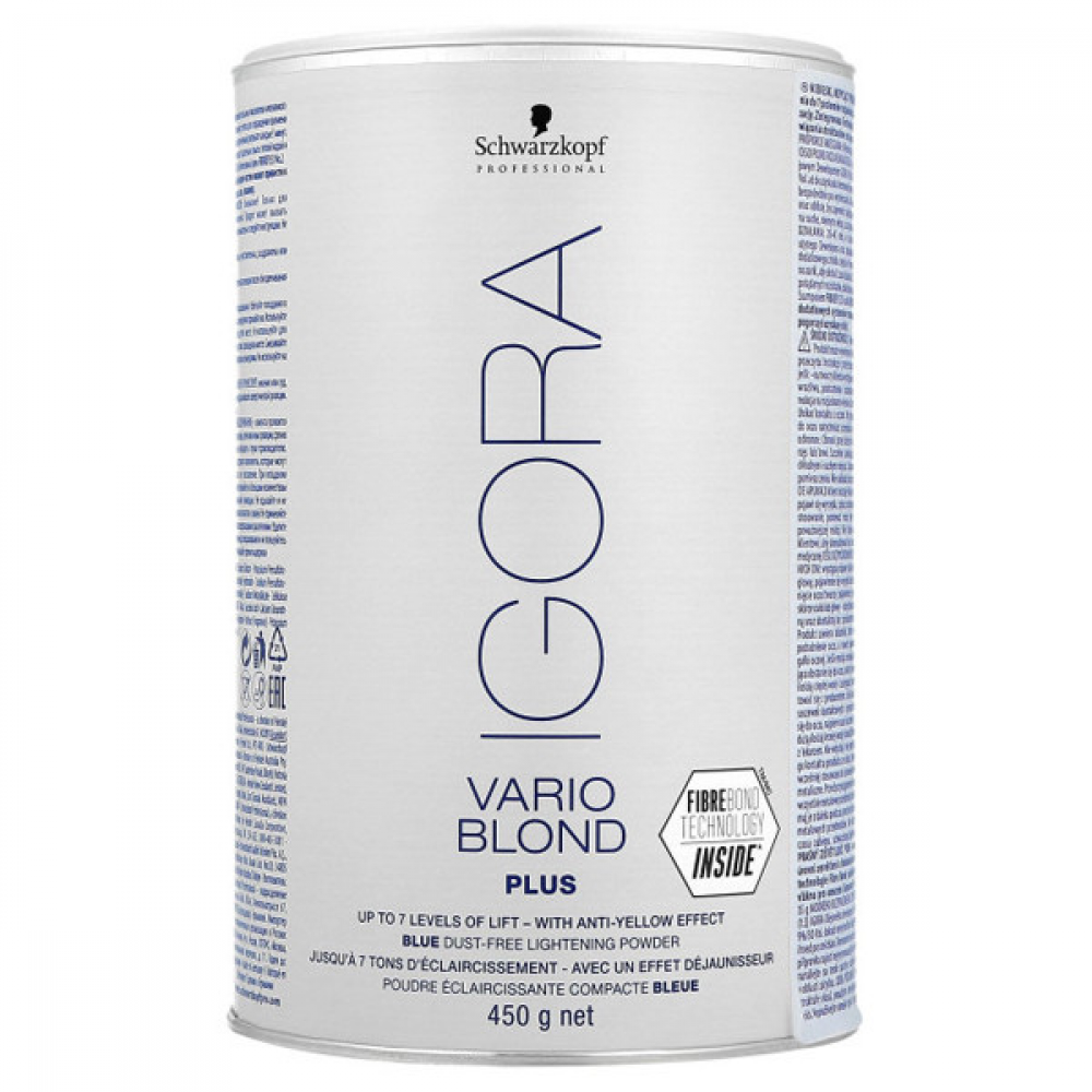 Schwarzkopf Igora Vario Blond Plus_Біспировий освітлювальний порошок до 7 рівнів (блакитний) 450 г