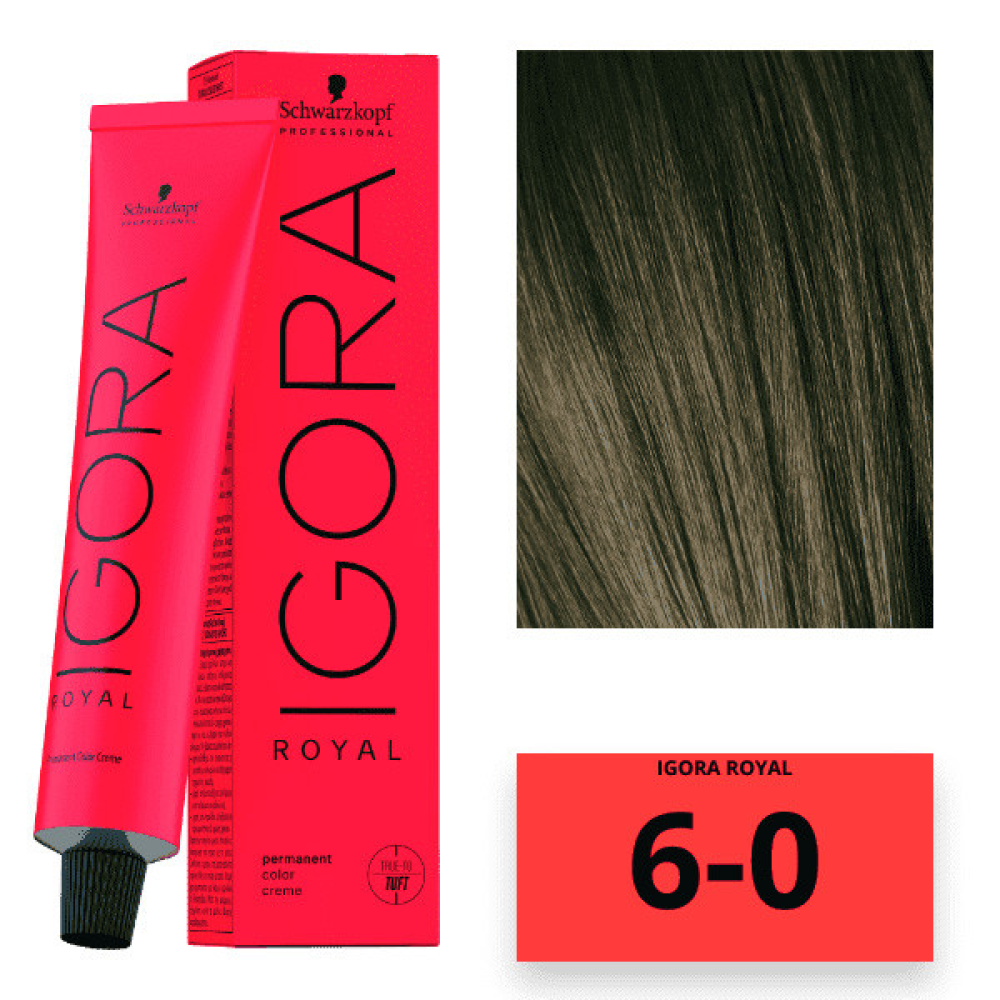 Schwarzkopf Igora Royal Color Перманентная крем-краска для волос 6-0 темно-русый натуральный 60мл